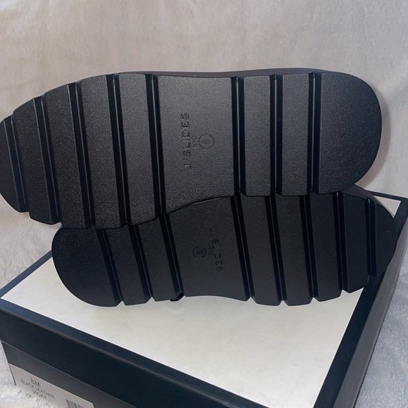 NWT J/SLIDES VICKY Black Leather Platform - Picture 15 of 16
